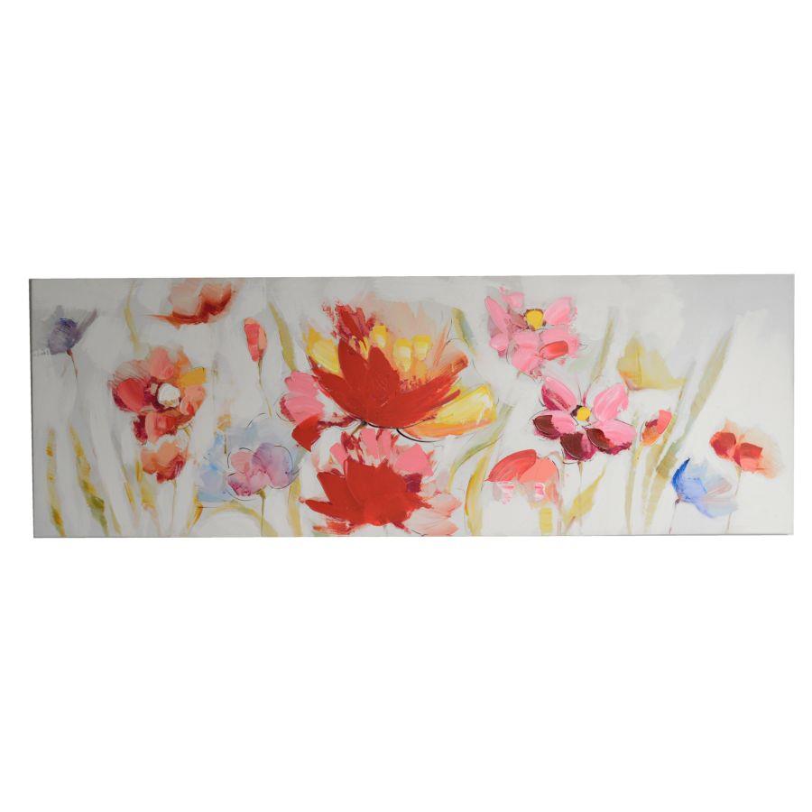 Quadro dipinto fiori 150x50x3 cm