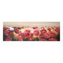 Quadro dipinto papaveri e fiori bianchi 50x150x4 cm
