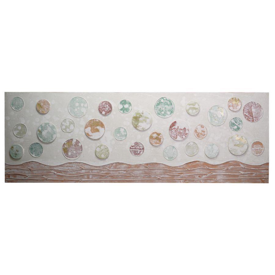 Quadro dipinto sfere 50x150x3 cm