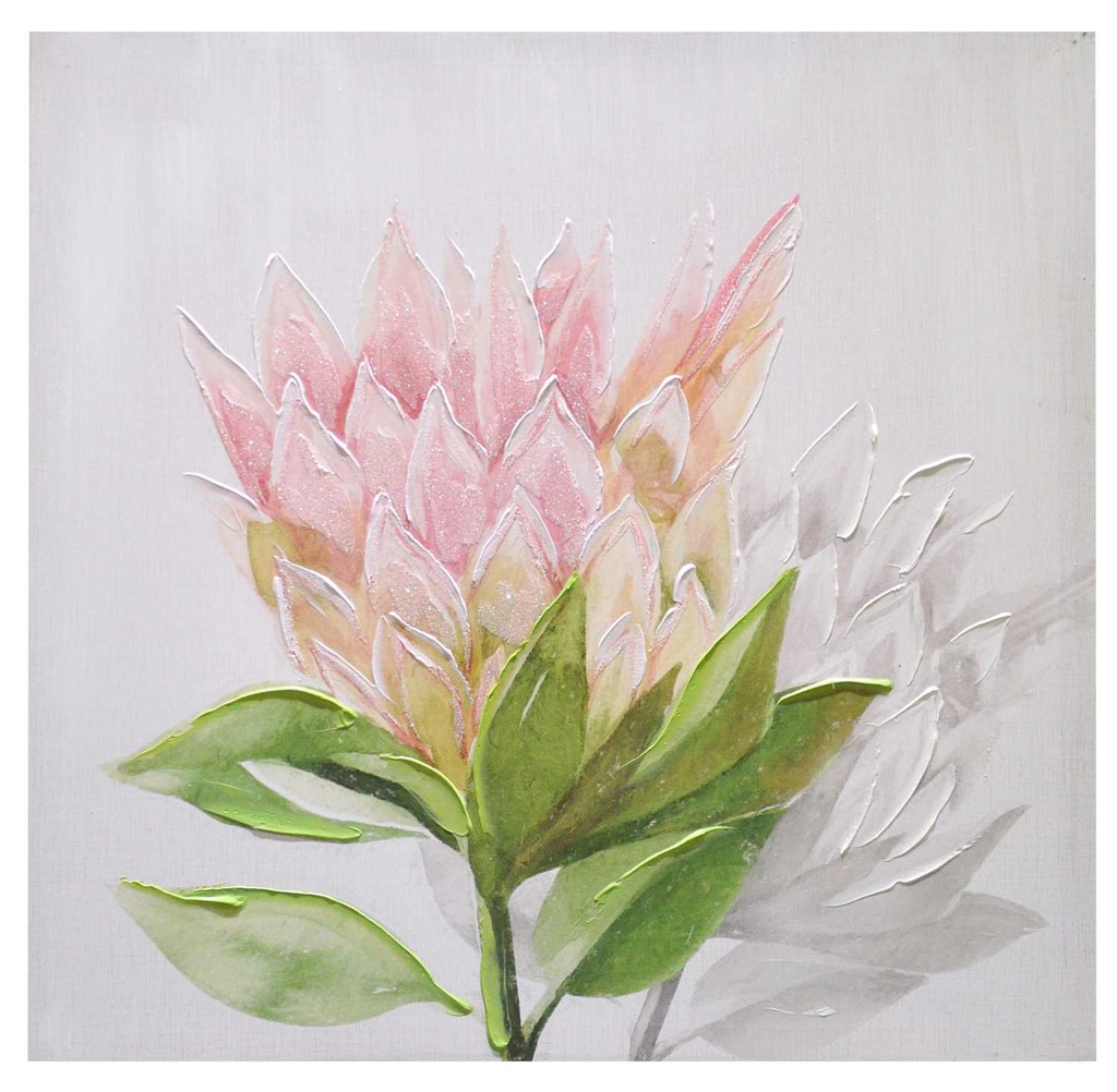 Quadro Fiori Rosa cm60x60
