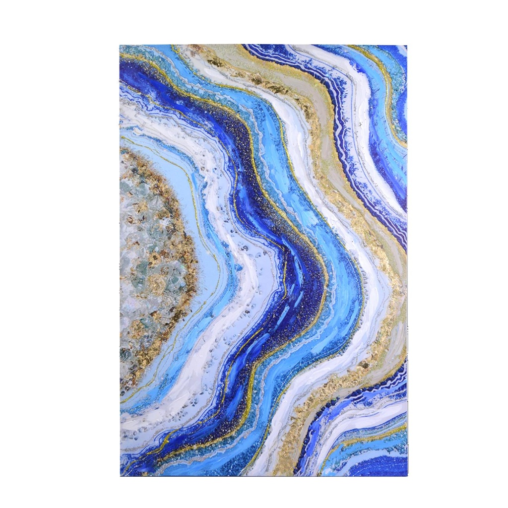 Quadro legno blu rettangolare 120x80h3