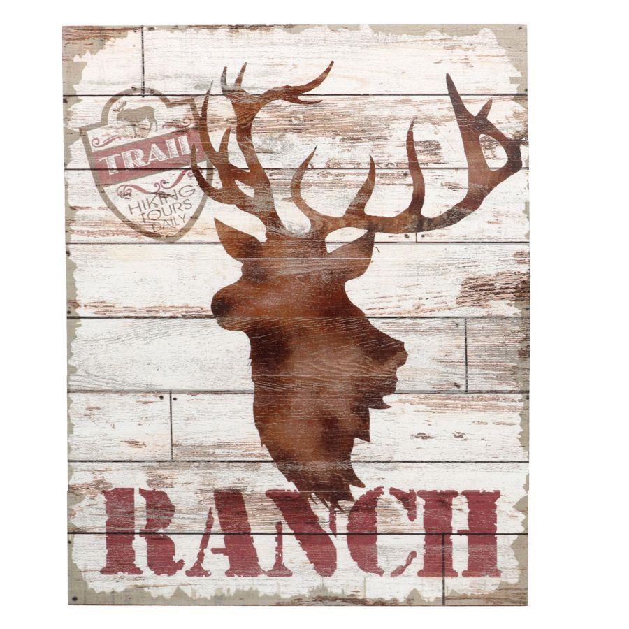 Quadro Renna in Legno 40x50x2,5 cm