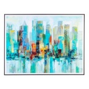 Quadro skyline city con cornice 120x90 cm