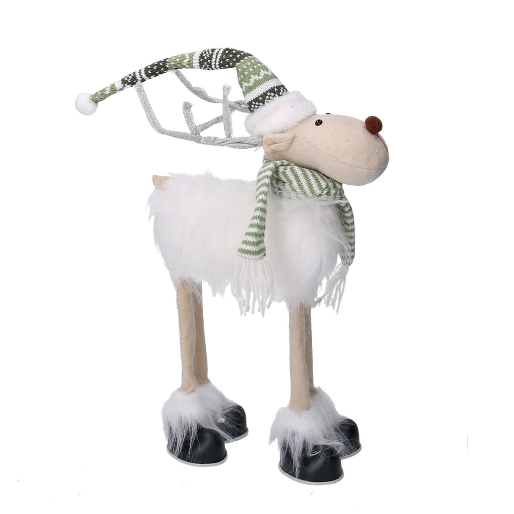 Renna in tessuto bianco cm19x17h41