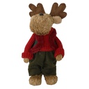 Renna in tessuto rosso e verde 18x10x30 cm