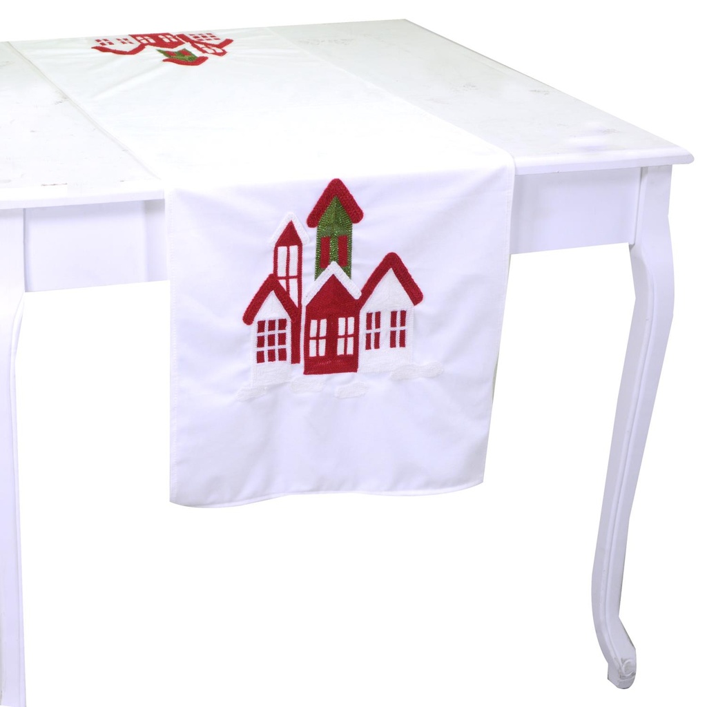Runner tessuto casa bianco rettangolare 150x40x0.5 cm