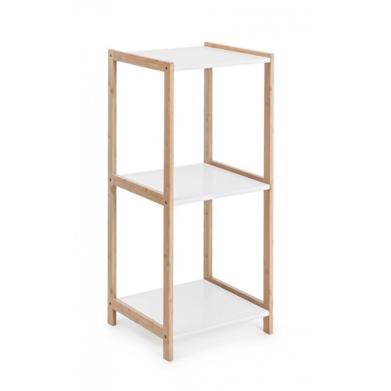 Scaffale Brooklyn bagno cucina bianco bamboo