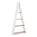 Scaffale Bianco in MDF con 4 Ripiani - Dimensioni 65x17x137 cm