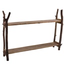 Scaffale in legno naturale con 2 ripiani 170x35x125 cm