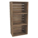 Scaffale in legno rettangolare a 3 piani, dimensioni cm35,5x19h72