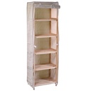 Scaffale in legno naturale a 5 piani rettangolare - 42x28x139 cm