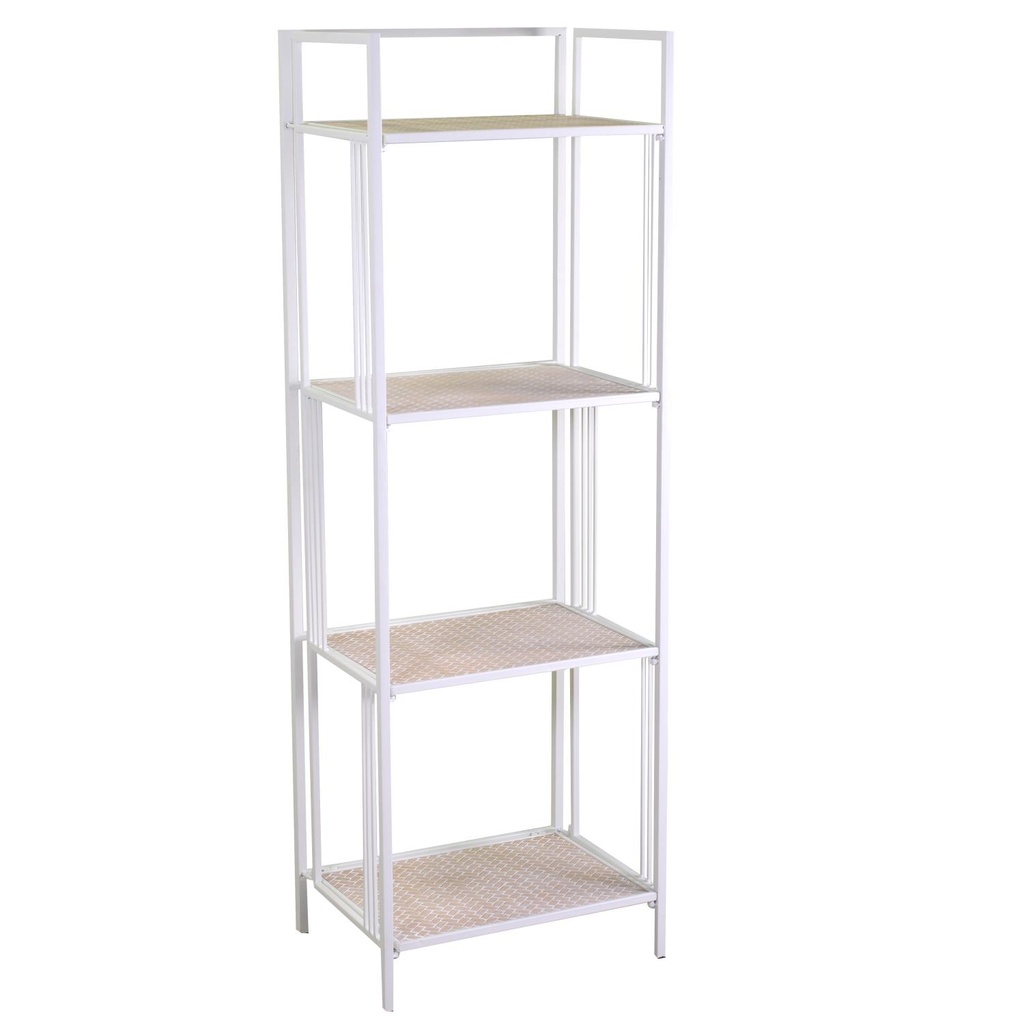 Scaffale in metallo con 4 ripiani bianco - Dimensioni: 45x34x122/135 cm