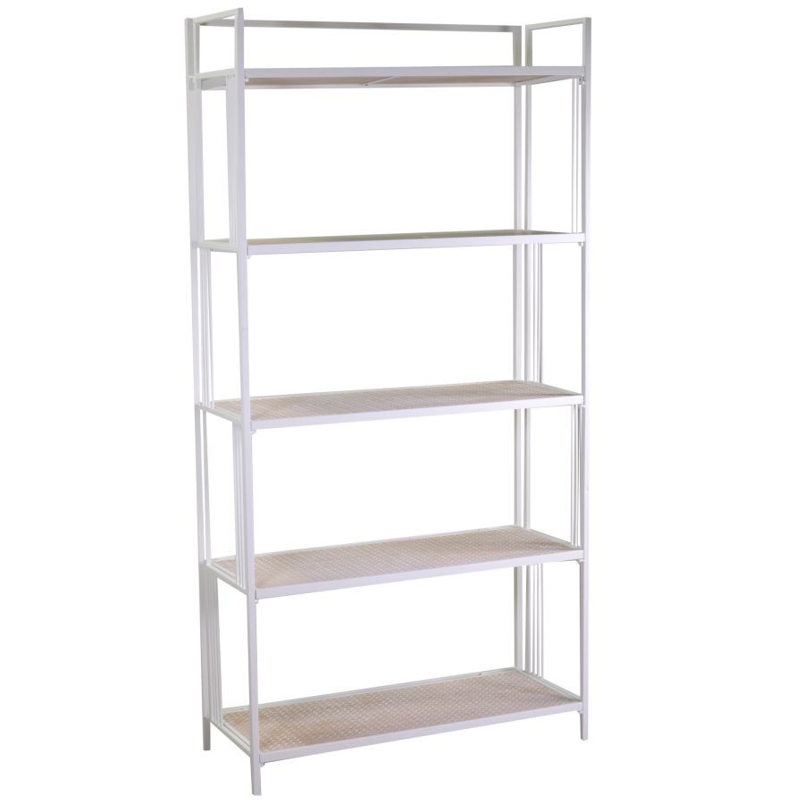 Scaffale Metallo Bianco 5 Piani 34,5 x 85,5 x 160/170 cm