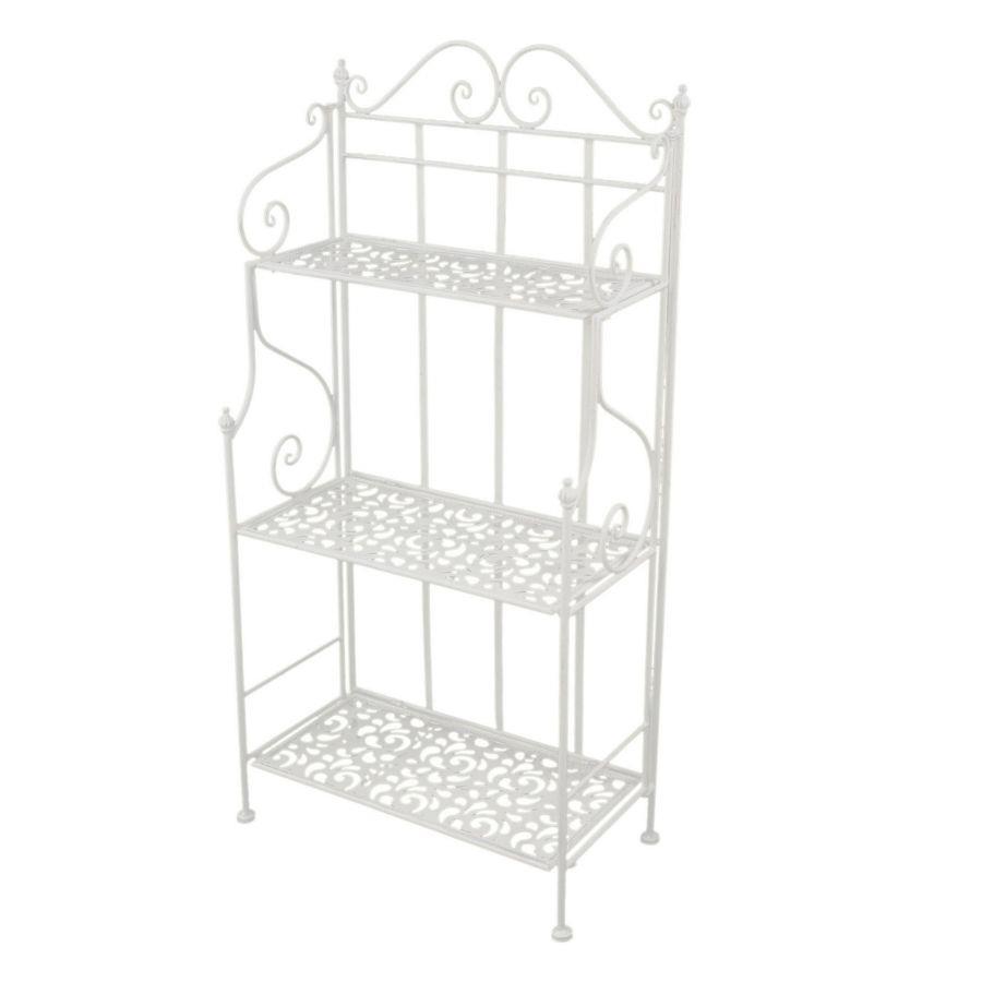 Scaffale metallo bianco brush 3 ripiani cm59x29h118