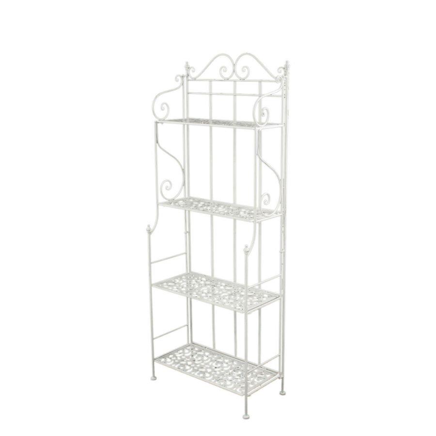 Scaffale metallo Jessica bianco brush 4p cm59x29h158