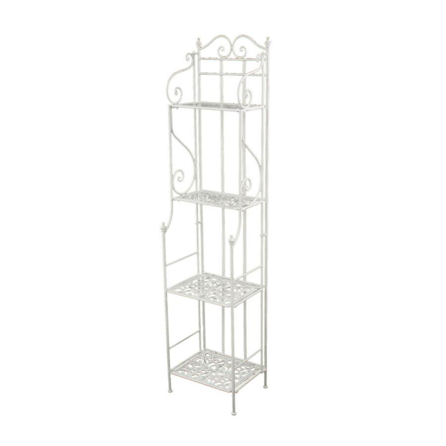 Scaffale classico bianco con 4 ripiani - Dimensioni: 35x29x158 cm