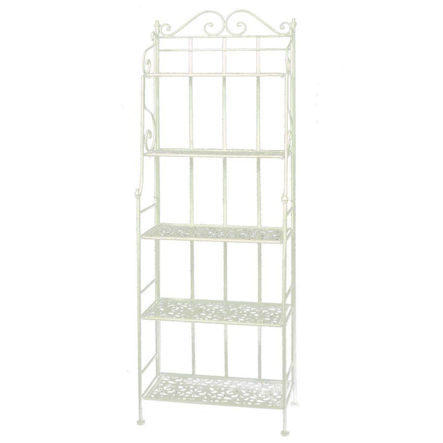 Scaffale Metallo Jessica Bianco Brush 5P Largo 60x28h180 cm