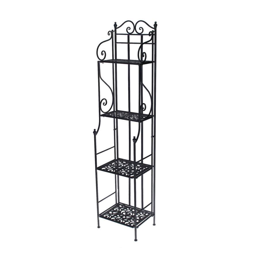 Scaffale metallo nero 4p stretto 35x29xh158 cm
