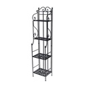 Scaffale metallo nero 4p stretto 35x29xh158 cm