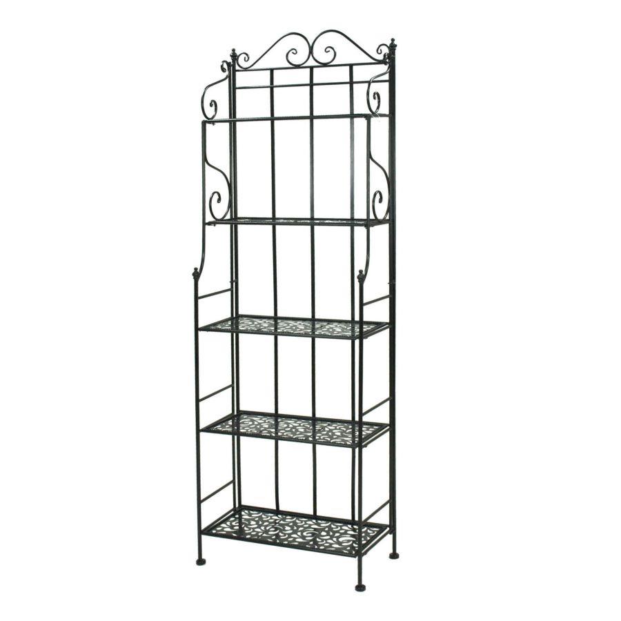 Scaffale Metallo Nero 28x60x180 cm