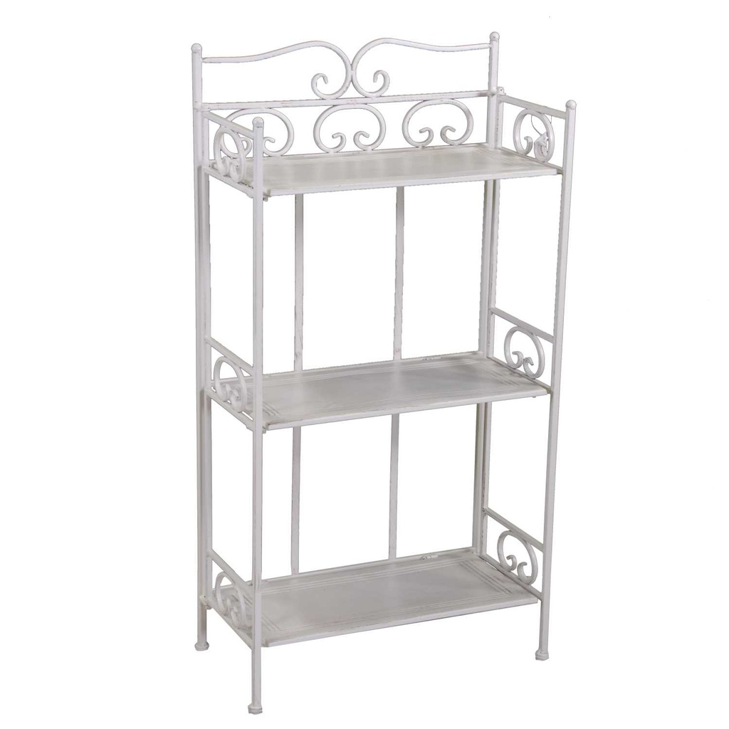 Scaffale Metallo New Jessica 3 Piani Bianco Brush 47x23,5x90 cm