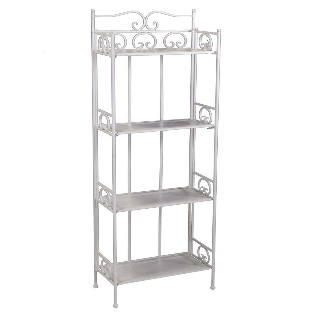 Scaffale Metallo Jessica 4 Piani Bianco Brush 47x23,5x120 cm