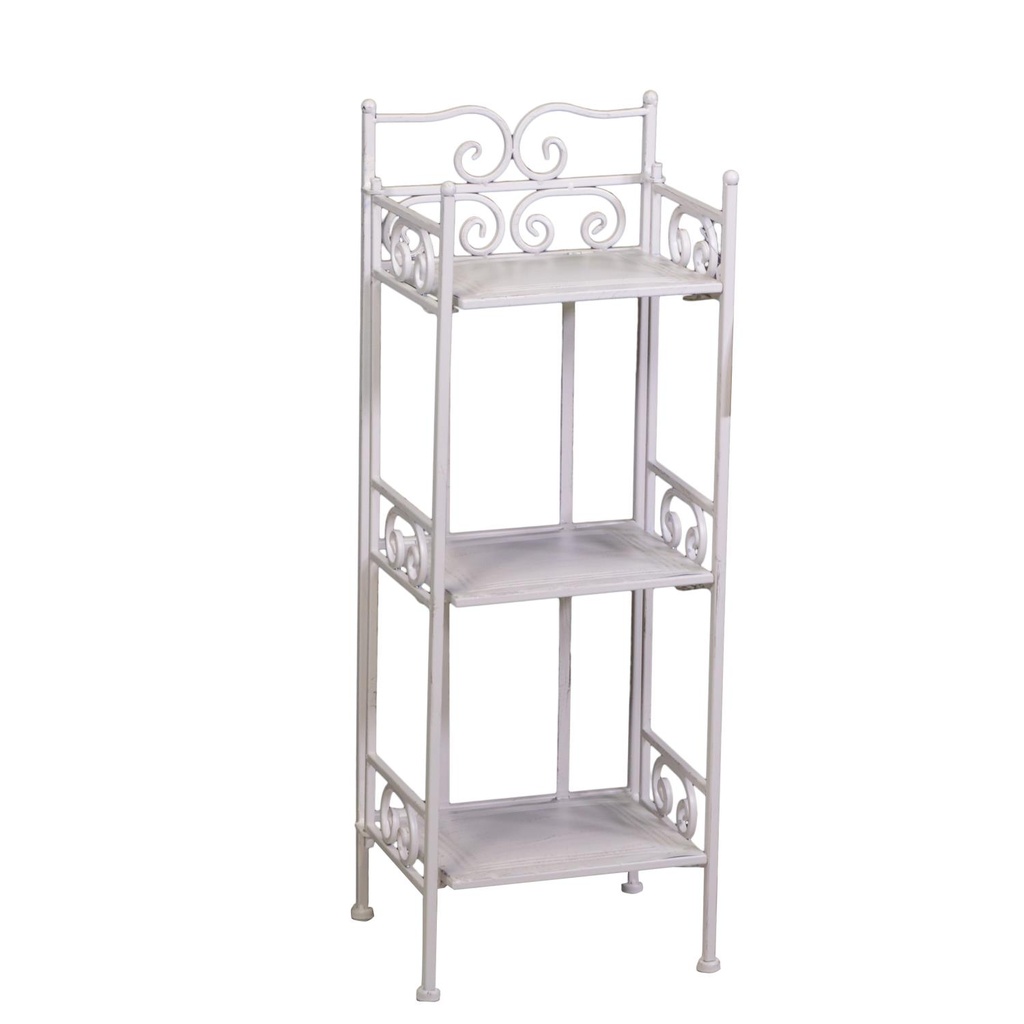 Scaffale Metallo Jessica Stretto 3 Piani Bianco Brush 26x23x76 cm