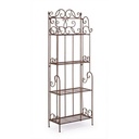 Scaffale pieghevole con quattro ripiani in acciaio marrone 57x28x h164 cm