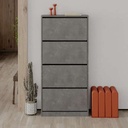 Scarpiera a ribalta retro grey con 4 ante L73 x P26 x 154.5H cm