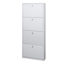 Scarpiera salvaspazio slim con quattro ante Bianco Cenere 63x18x h154 cm