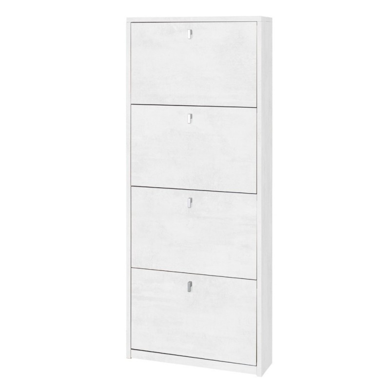 Scarpiera salvaspazio 4 ante Bianco Ossido 63x18x154 cm