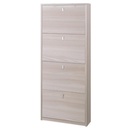 Scarpiera sottile salvaspazio con quattro ante Olmo Chiaro 63x18x h154 cm