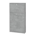 Scarpiera salvaspazio slim con tre ante Beton Cemento 63x18x h117 cm