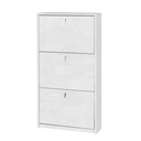 Scarpiera sottile salvaspazio a tre ante in Bianco Ossido 63x18x h117 cm