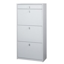 Scarpiera sottile salvaspazio tre ante un cassetto Bianco Cenere 63x29x h127 cm