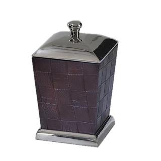 Scatola Media Rettangolare in Ecopelle e Alluminio 20x12x12 cm