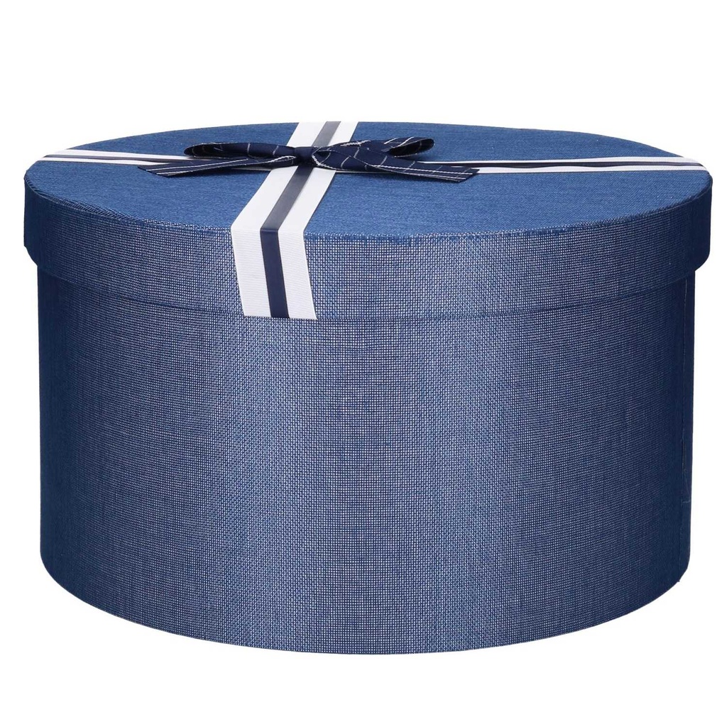 Scatola tonda blu in cartone 1-3 cm ø21,5h12,5