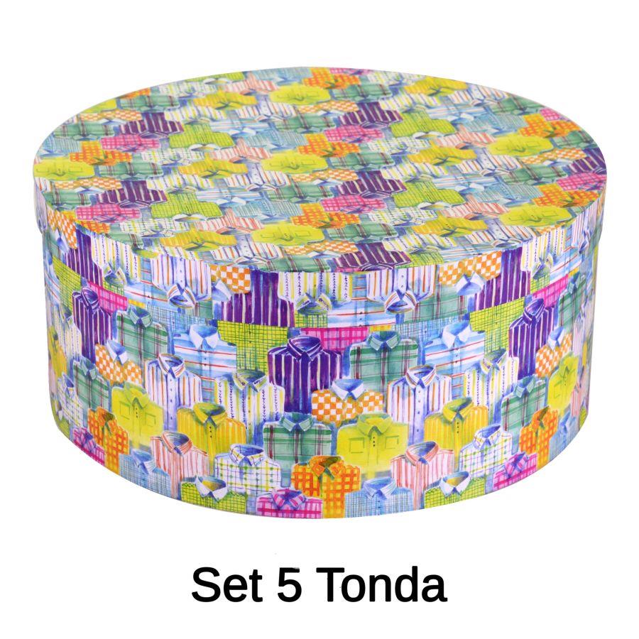 Scatola cartone per 1-5 camicie tondo ø40,5x17,8 cm