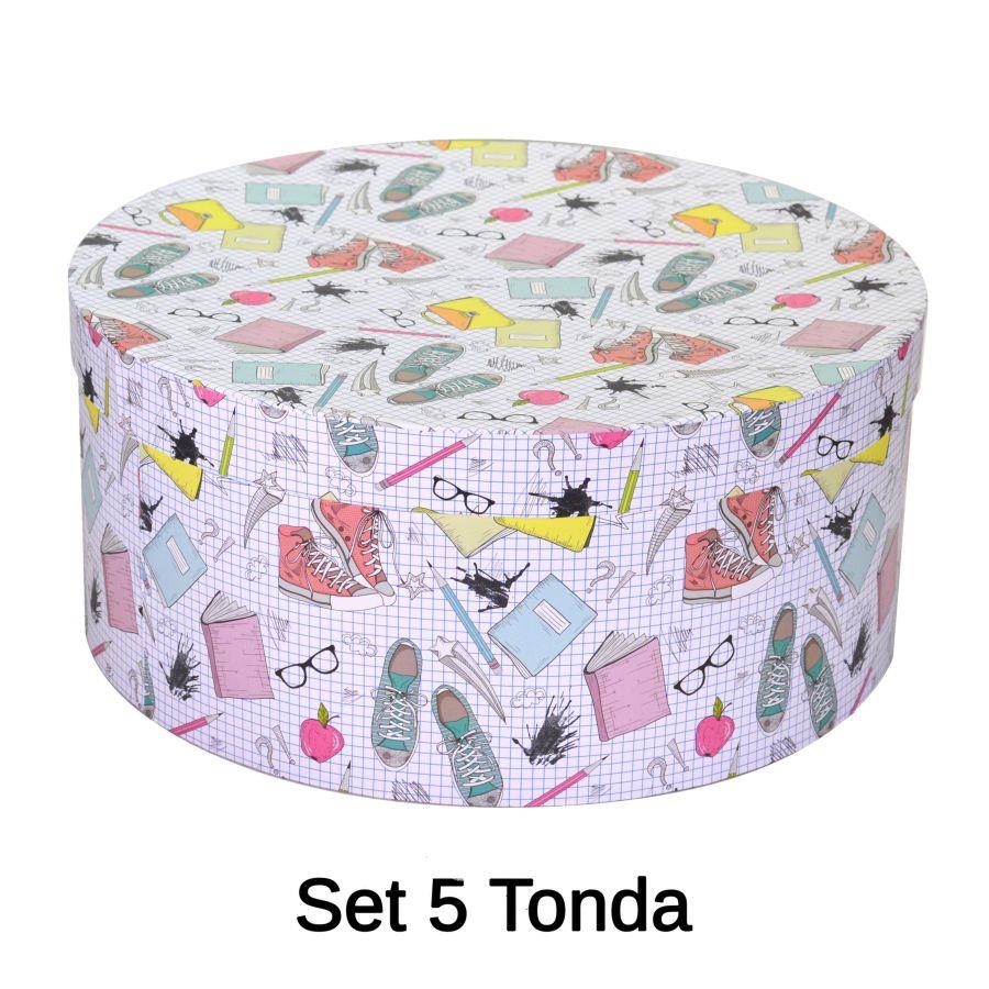 Scatola cartone 1-5 school tondo ø40,5x17,8 cm