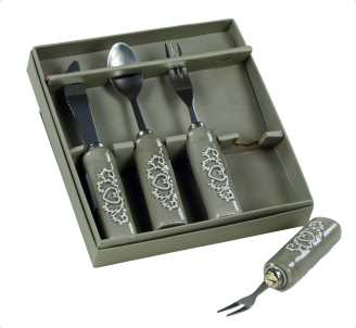 Scatola con posate dolci 18 x 16,5 x 3,5 cm