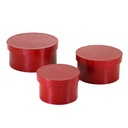 Scatola ecopelle rossa tonda cmø38h18