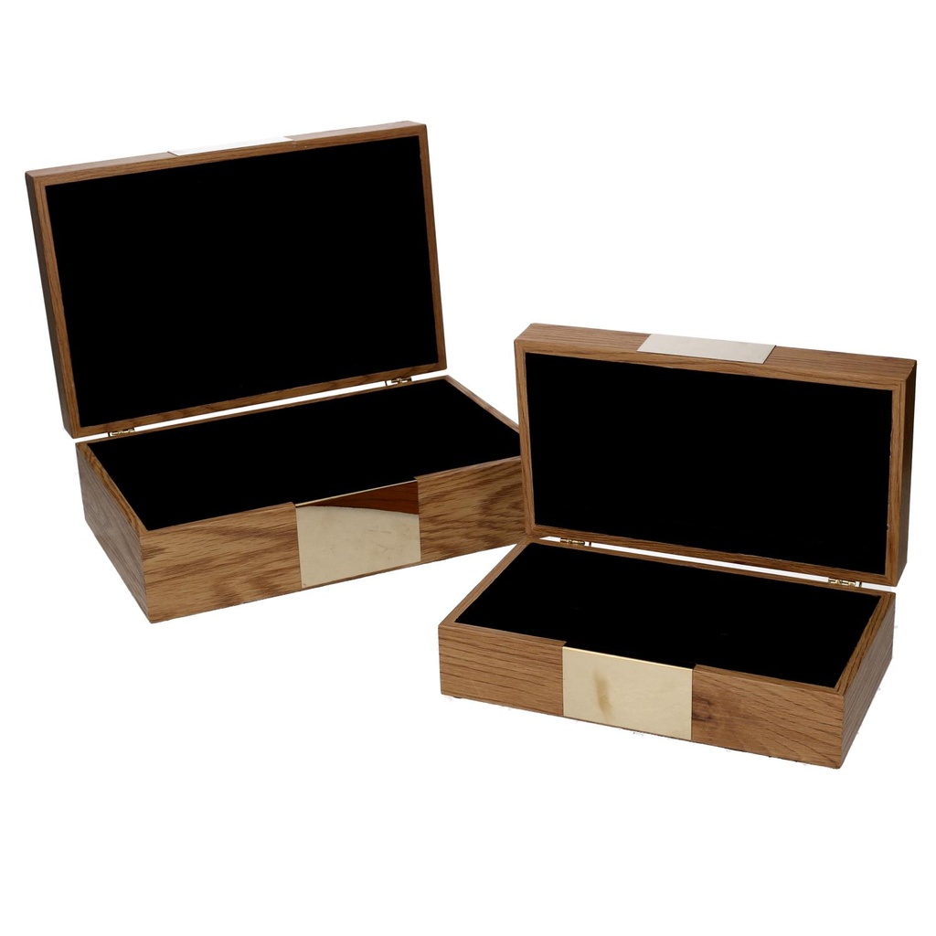Scatola rettangolare marrone in legno 31x20h10