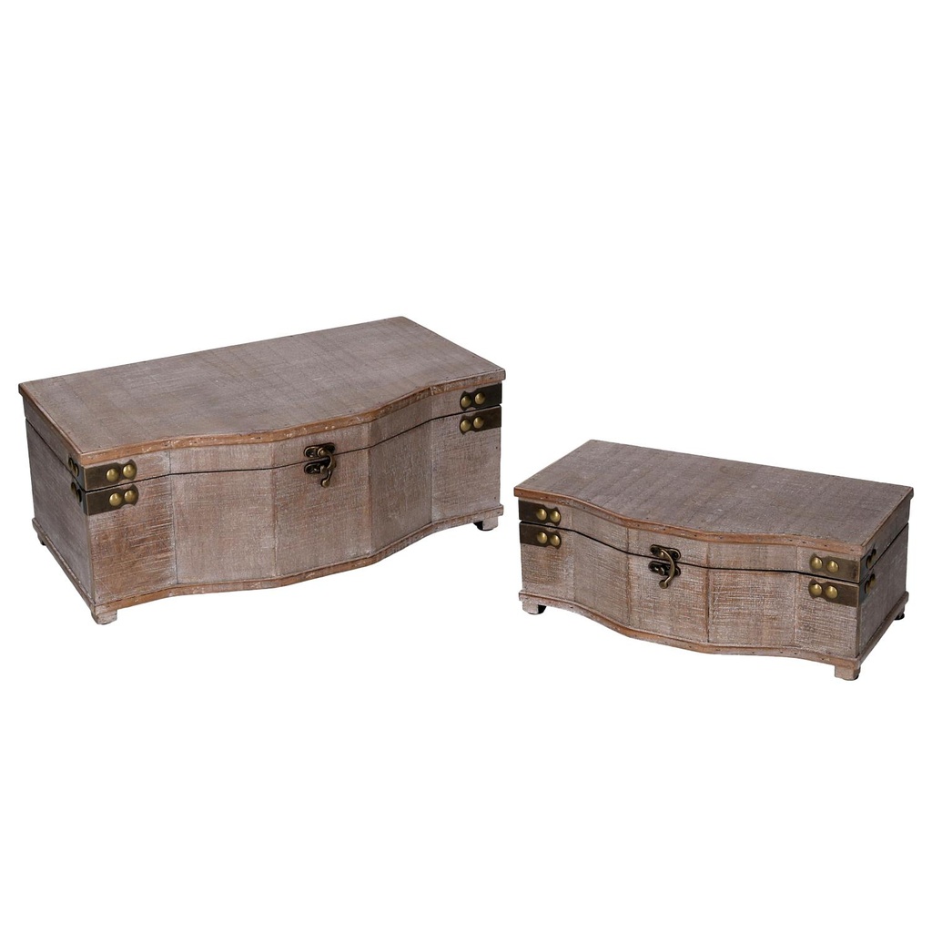 Scatola rettangolare in legno marrone 36x20,5x14,5 cm