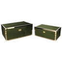 Scatola rettangolare verde in legno 1-2 cm48x30h20