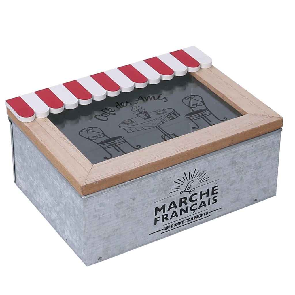 Scatola Legno Bistrot Rettangolare 19x14x8,5 cm