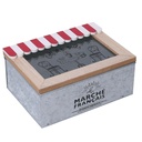 Scatola Legno Bistrot Rettangolare 19x14x8,5 cm
