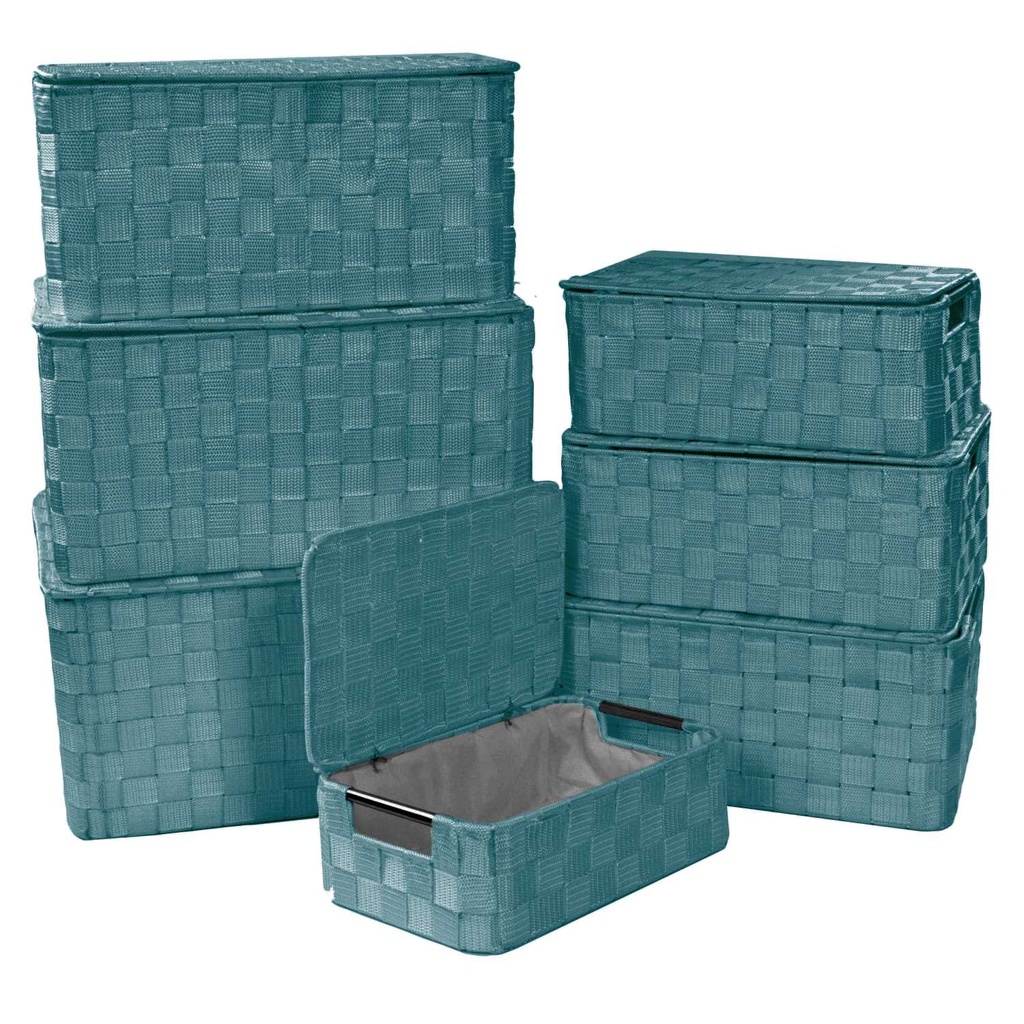 Scatola rettangolare verde acqua in poliestere 1-7 cm40x30h21,5