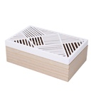 Scatola portathe legno bianco rettangolare con 6 scomparti - 23x15x8 cm