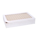 Scatola portathe legno bianco rettangolare 20x6x29 cm