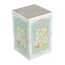 Scatola deliziosa rosa a righe rettangolare in legno cm11,5x11,5h18